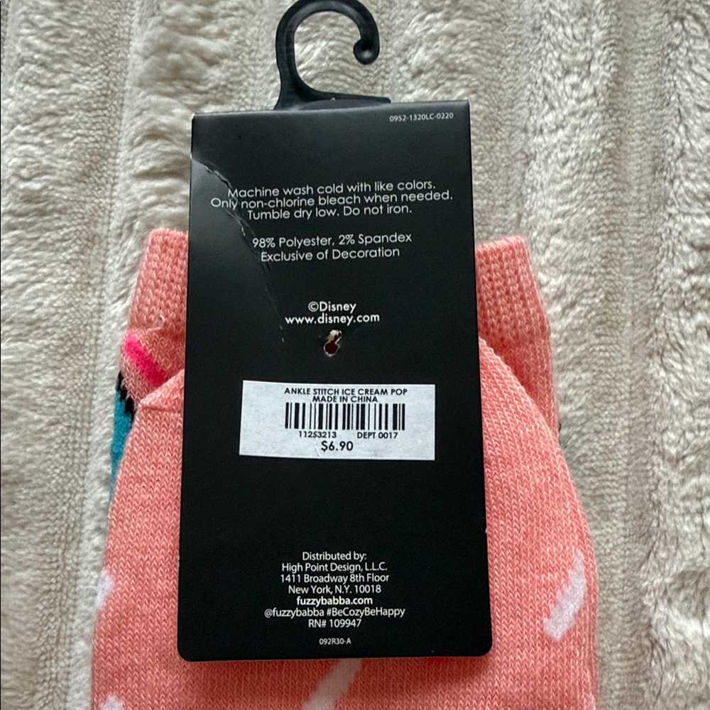 Disney Stitch Coral Socks with Sprinkles - Picture 2 of 2
